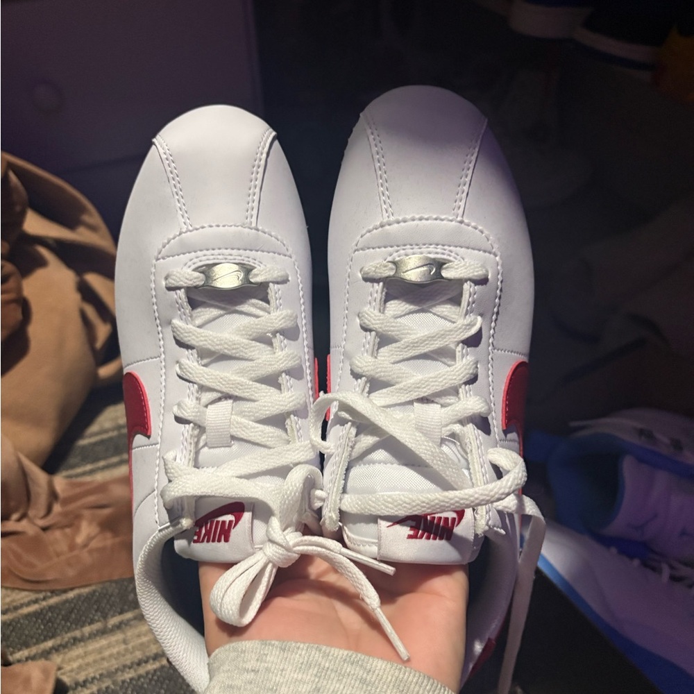 Nike Kids White and Red Sneakers